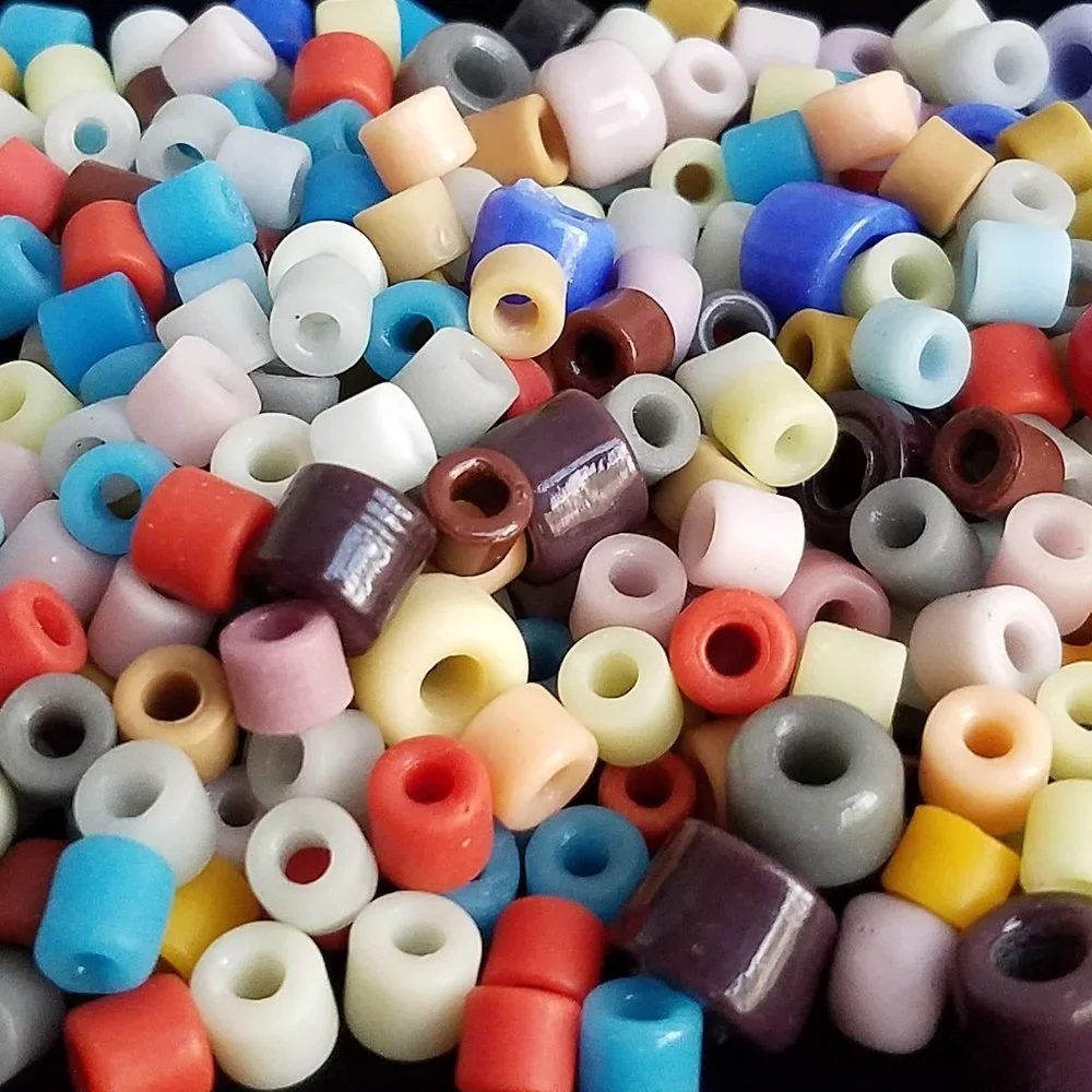 300+ Czech Glass BEADS vintage ASSORTED COLORS Mixed Pony 6 mm & Crow 9 mm